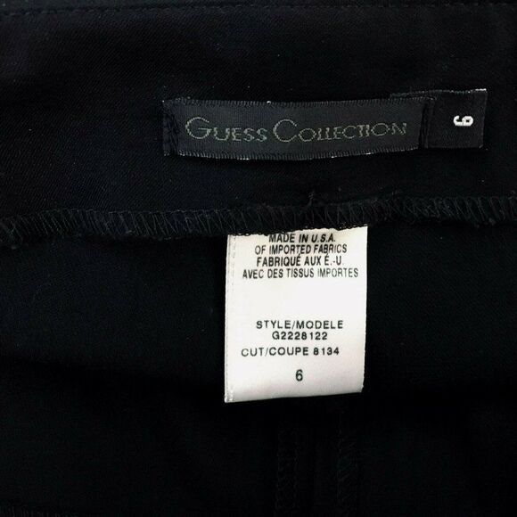 Guess Connection Black Embroidered Floral Leg Pants Sz 6 Slim Fit Stretch Slacks - Picture 4 of 5